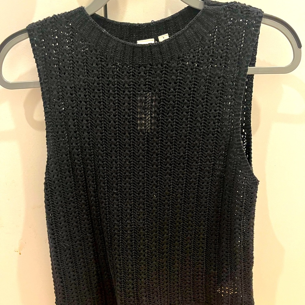 Elegant black knit sweater vest